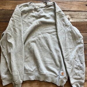 Vintage Carhartt Men's Light Gray Crewneck Sweater